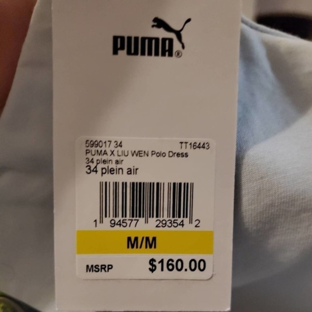 PUMA x Liu Wen Women's Light Blue Oversized Dress Collared Athleisure Active Med - Picture 11 of 12